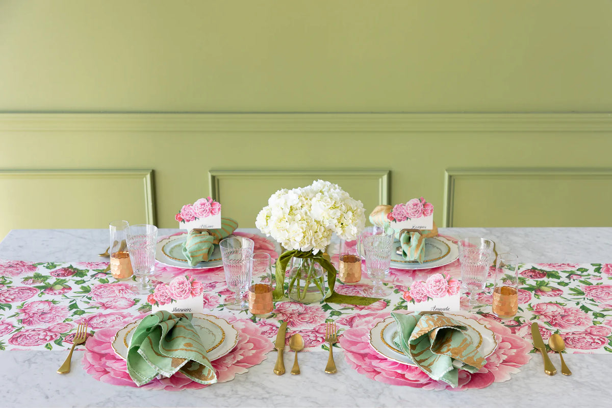 Peonies in Bloom Table Runner - The Preppy Bunny