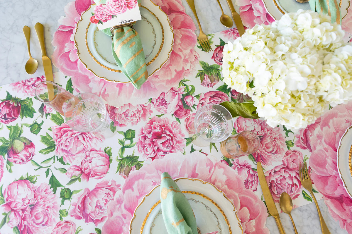 Peonies in Bloom Table Runner - The Preppy Bunny