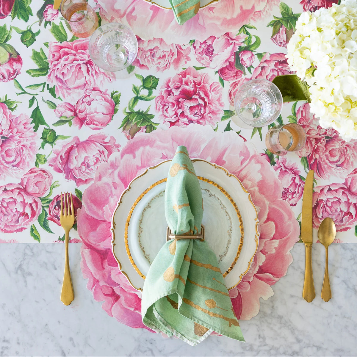 Die-cut Peony Placemats - The Preppy Bunny