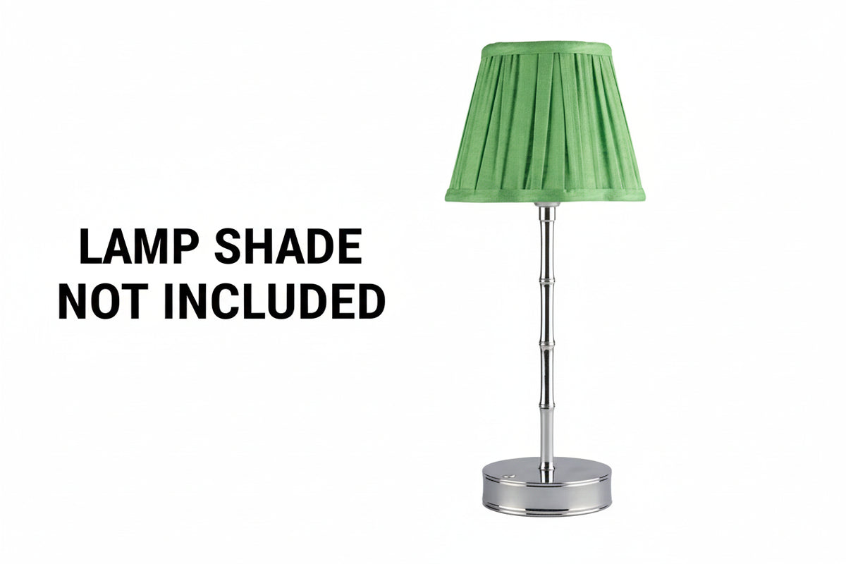 Silver Bamboo Rechargeable Lamp Base - 12" - The Preppy Bunny
