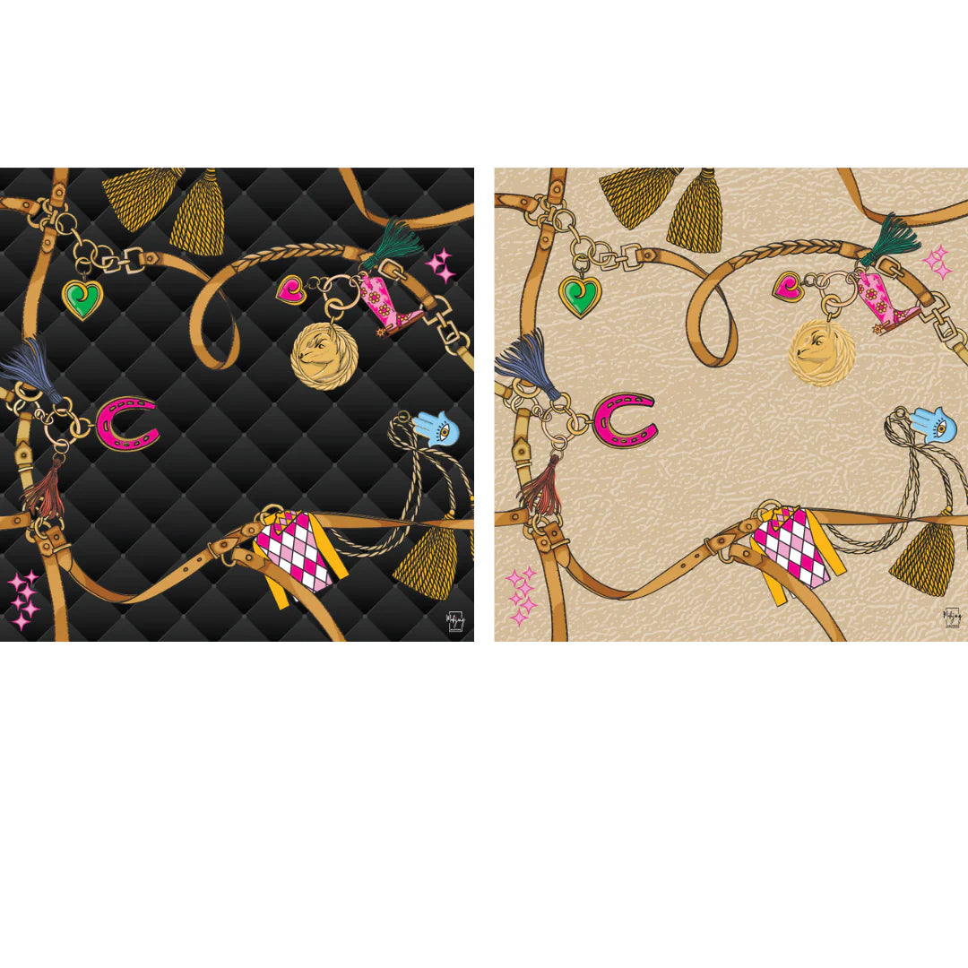 Year of the Horse Double Sided Mahjong Mat in the Pleated Version - The Preppy Bunny
