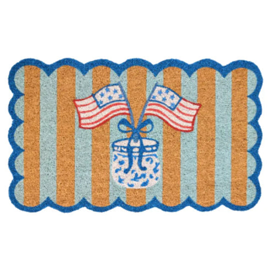 Liberty Stripe Door Mat - The Preppy Bunny