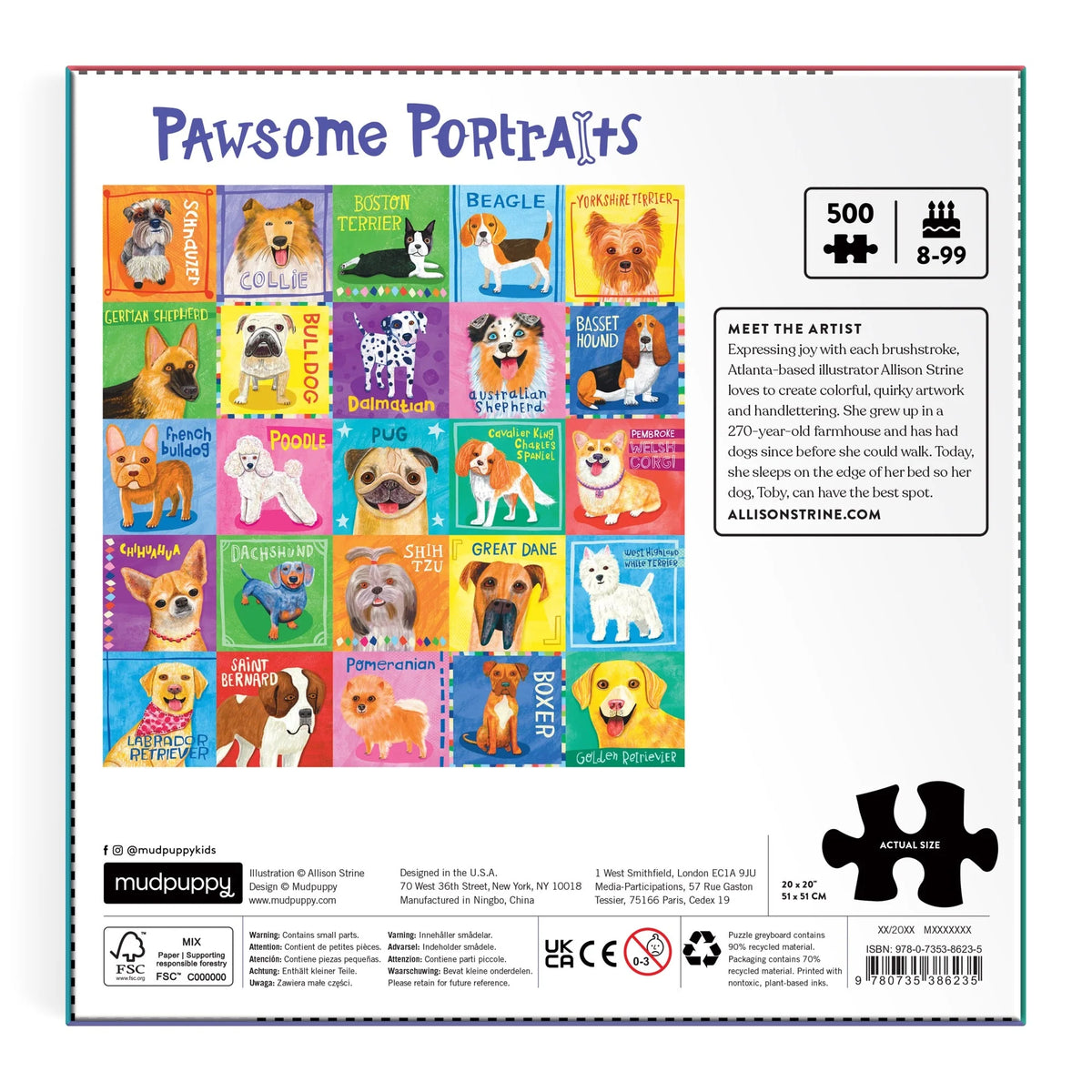 Pawsome Portraits 500 Piece Puzzle