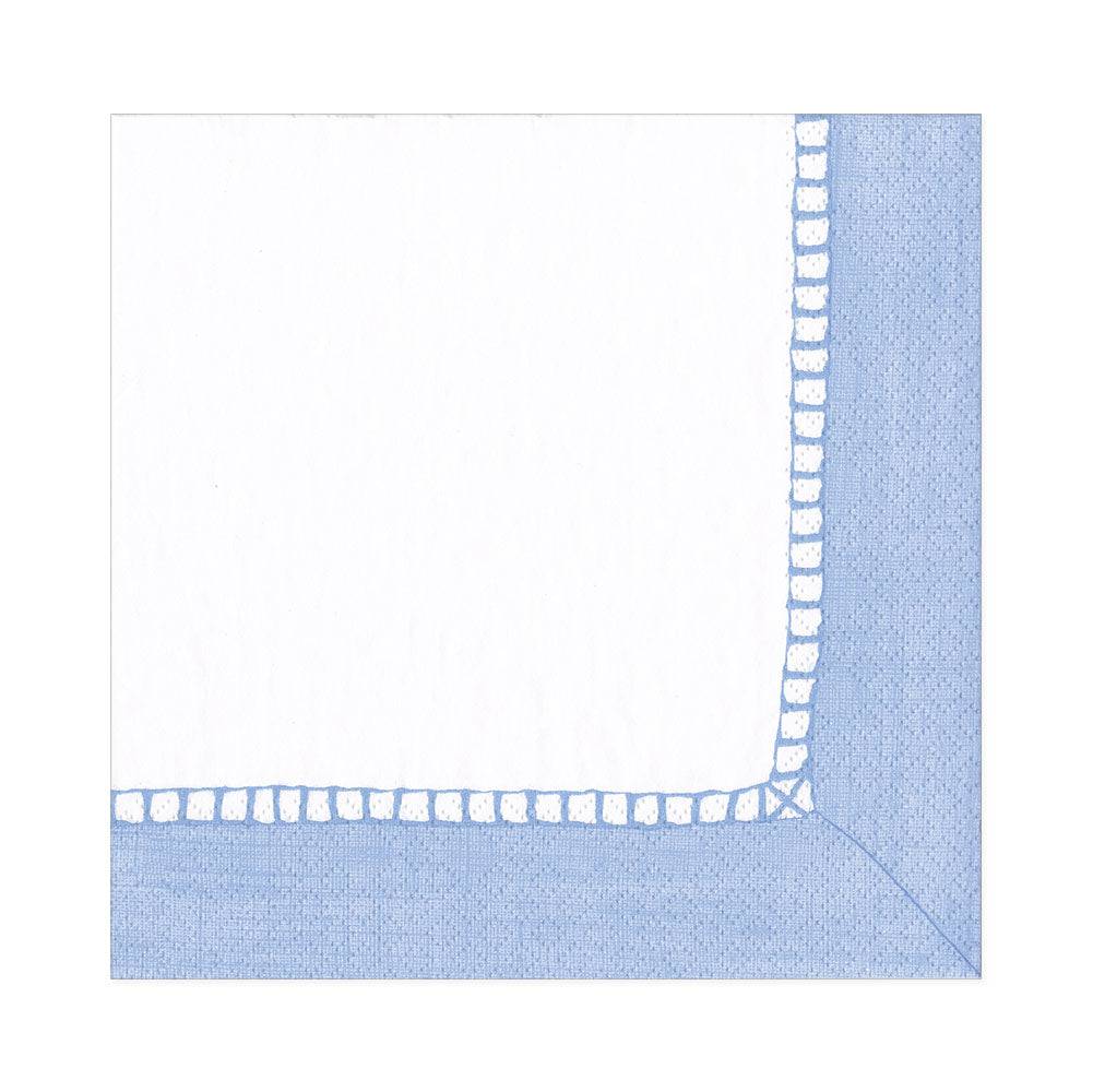 Linen Border Paper Luncheon Napkins in Light Blue - 20 Per Package - The Preppy Bunny