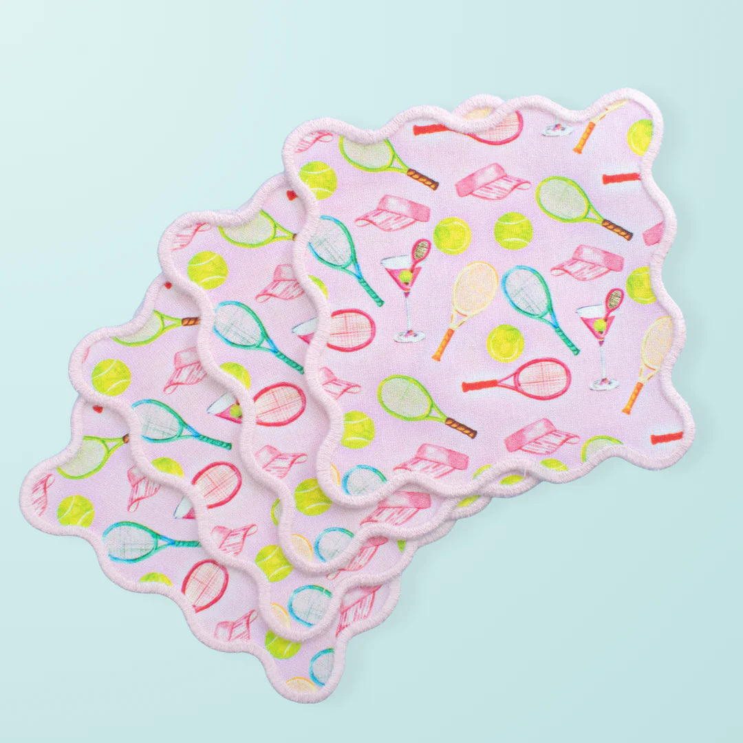 Tennis Pattern Cocktail Squares - The Preppy Bunny