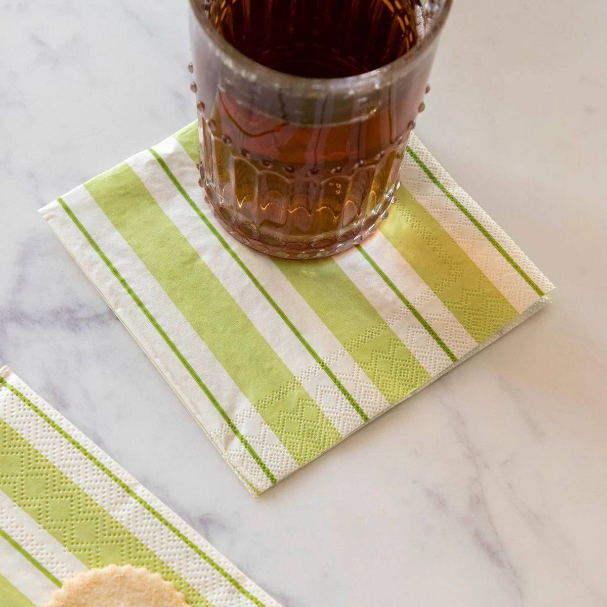 Green Awning Stripe Napkins - 2 sizes - The Preppy Bunny