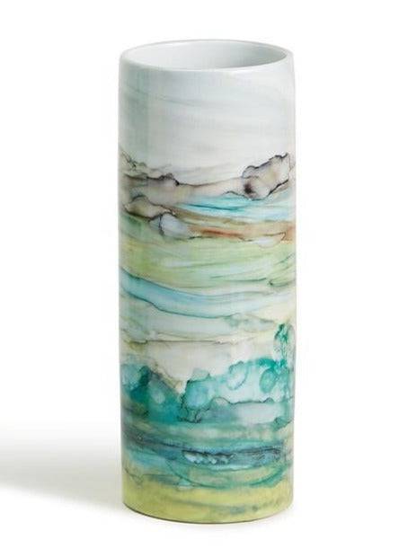 Sea and Landscape Porcelain Cylinder Vase - 3 sizes available - The Preppy Bunny