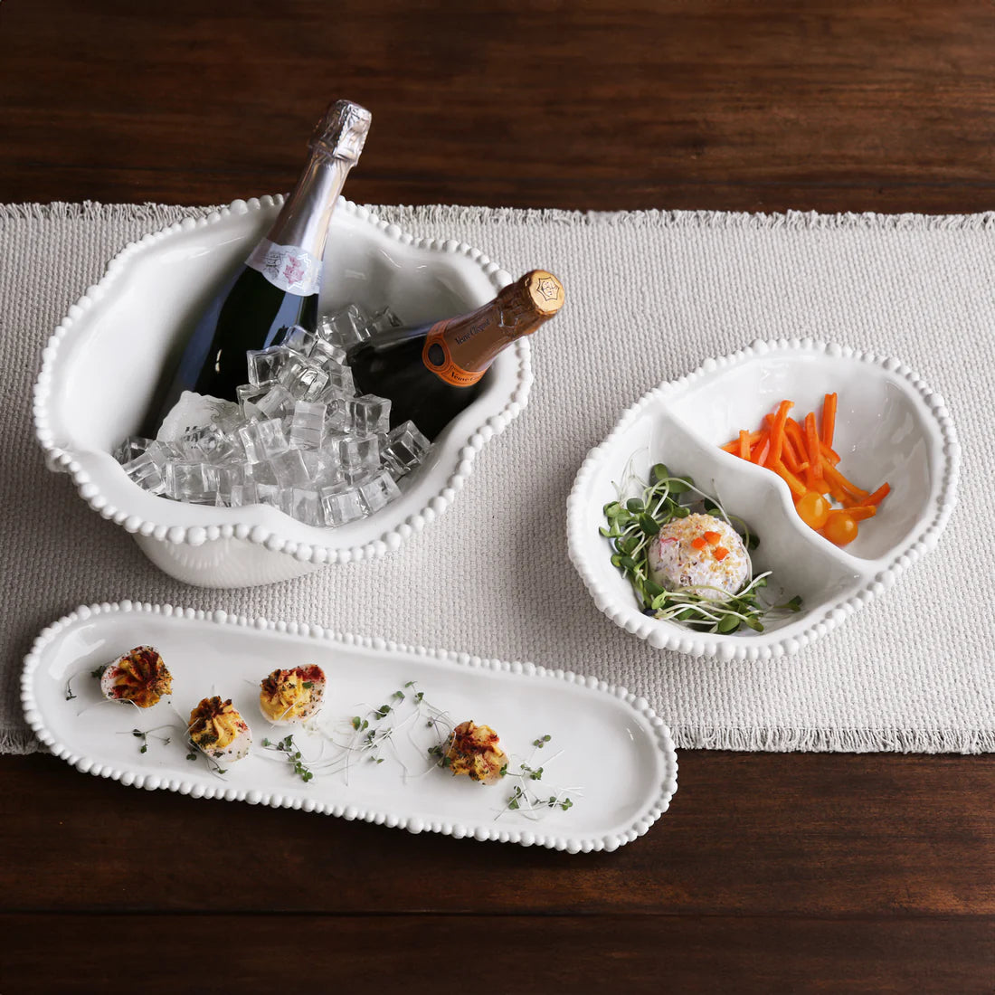 VIDA Alegria Medium Baguette Platter in White