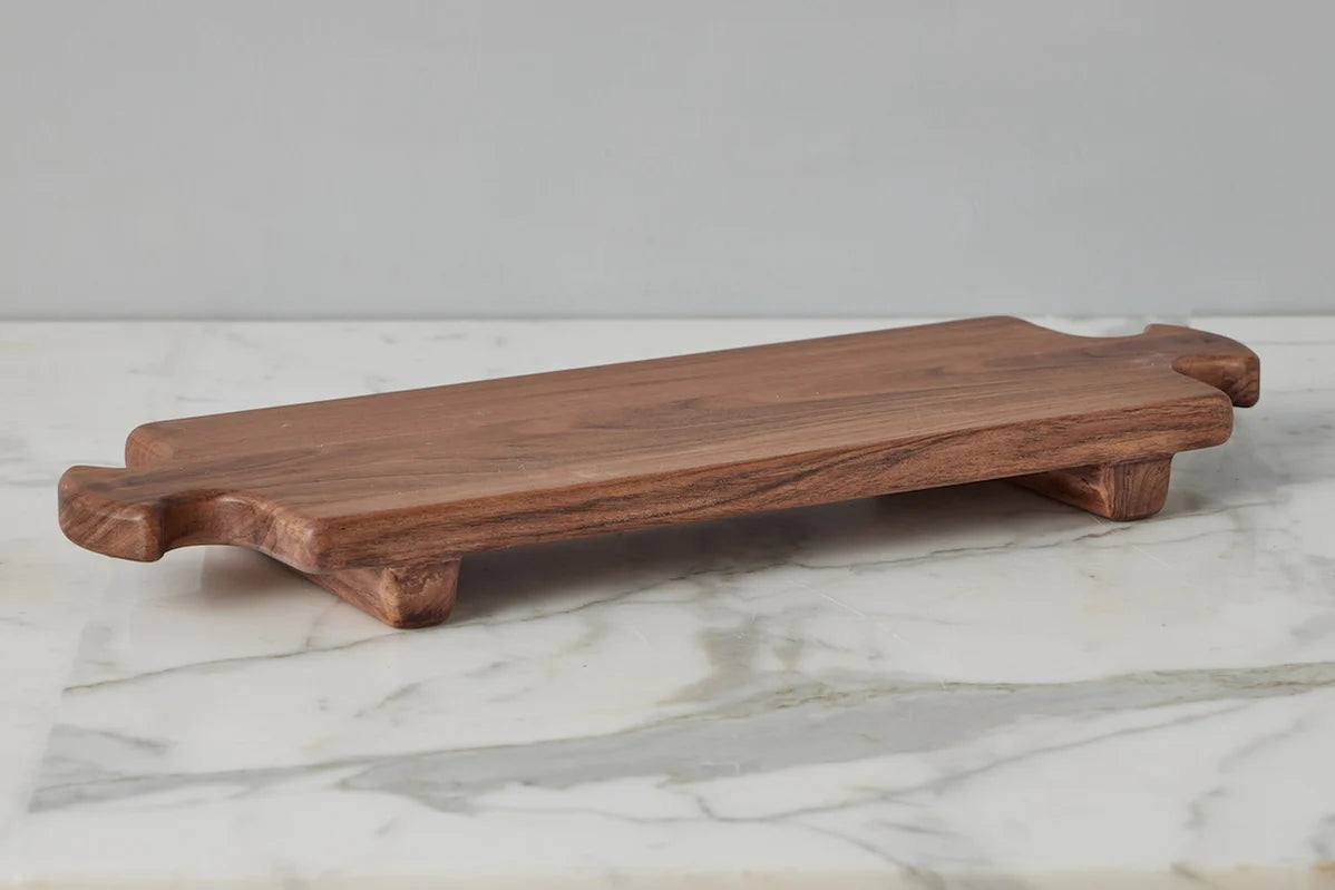 Normandy Wood Riser Footed Tray - Large - The Preppy Bunny