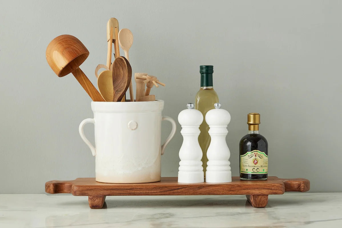 Normandy Wood Riser Footed Tray - Large - The Preppy Bunny