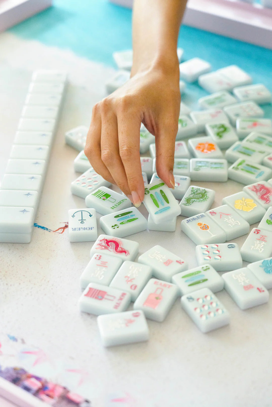 Bespoke X Gray Malin Beach Club Mahjong Tiles - Ocean Blue - The Preppy Bunny