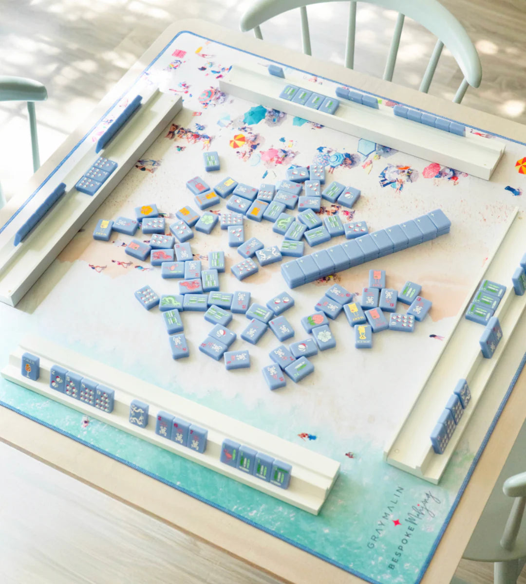 Bespoke X Gray Malin Beach Club Mahjong Tiles - Cabana Blue - The Preppy Bunny