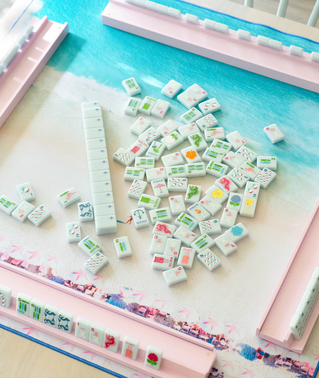 Bespoke X Gray Malin Beach Club Mahjong Tiles - Ocean Blue - The Preppy Bunny