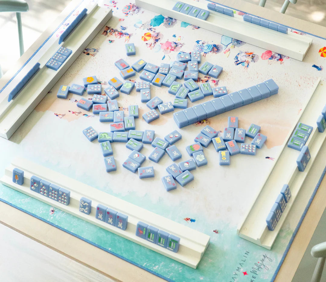 Bespoke X Gray Malin Beach Club Mahjong Tiles - Cabana Blue - The Preppy Bunny