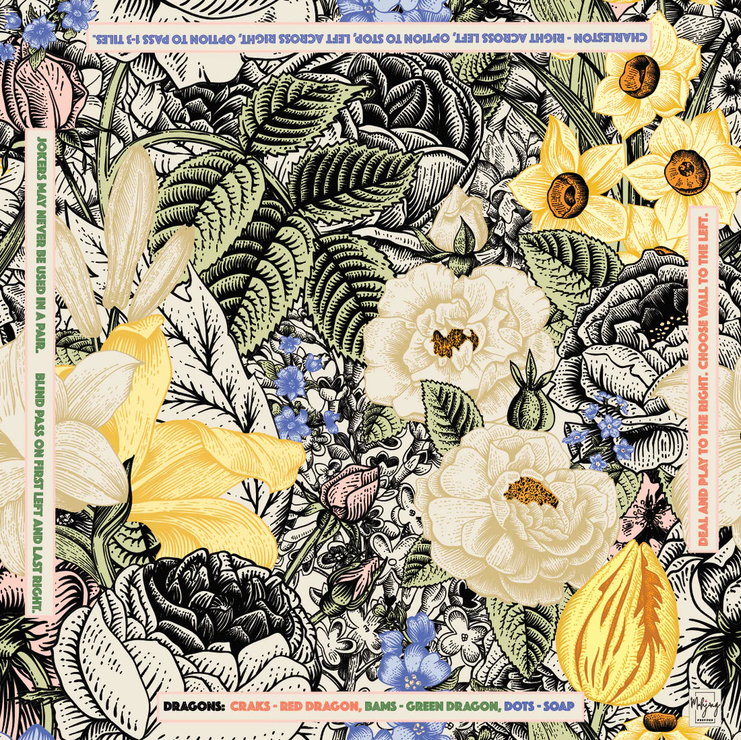 Vintage Floral Mahjong Mat - The Preppy Bunny
