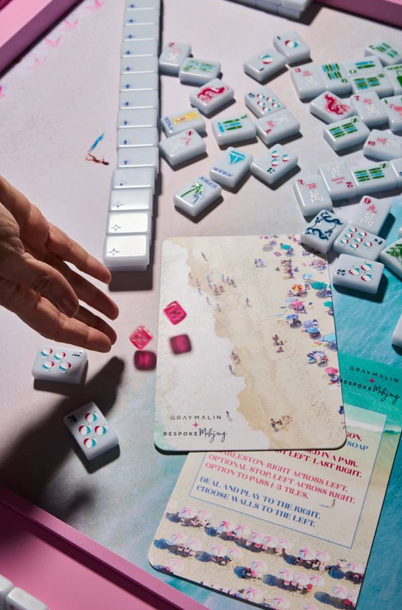Bespoke X Gray Malin Beach Club Mahjong Tiles - Ocean Blue - The Preppy Bunny