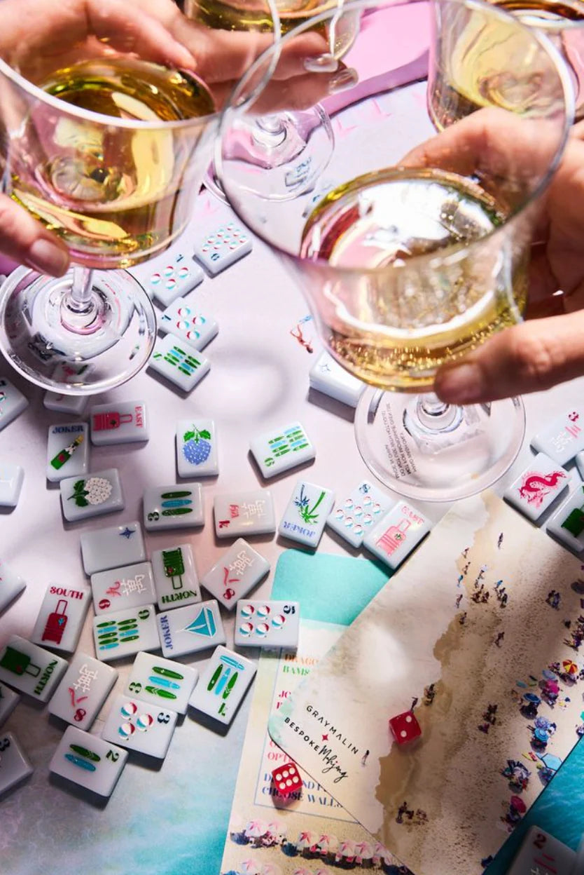 Bespoke X Gray Malin Beach Club Mahjong Tiles - Ocean Blue - The Preppy Bunny