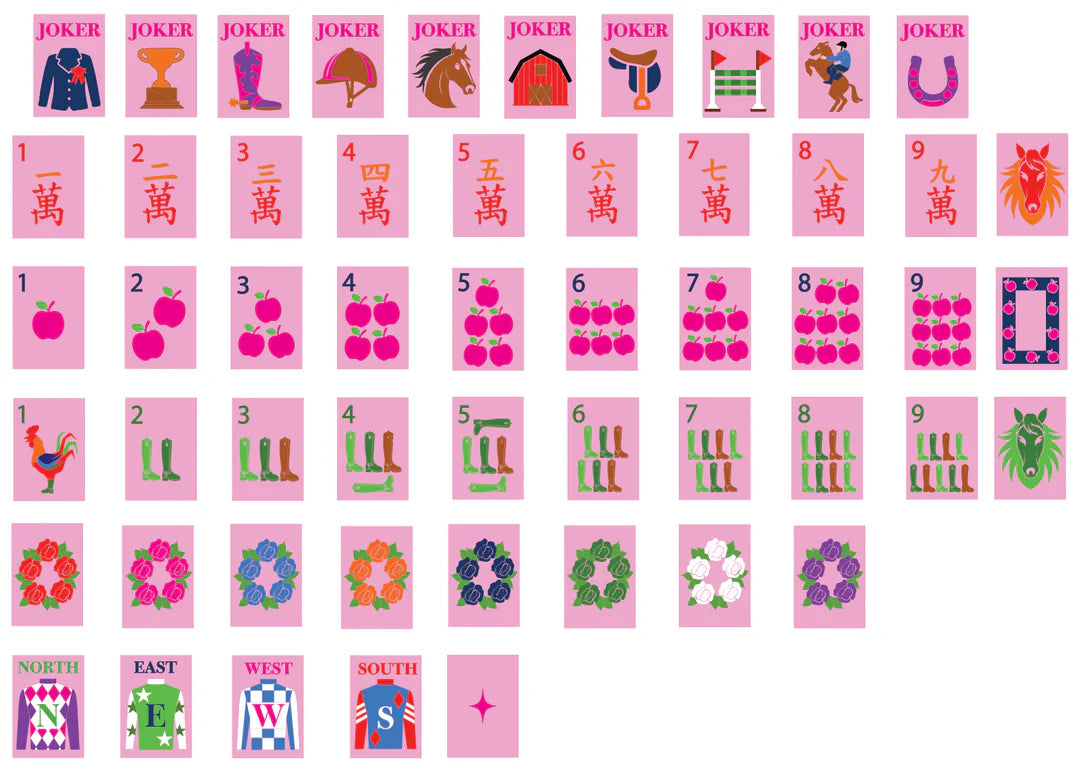 Year of the Horse Mahjong Tiles in Saddle Pink - The Preppy Bunny