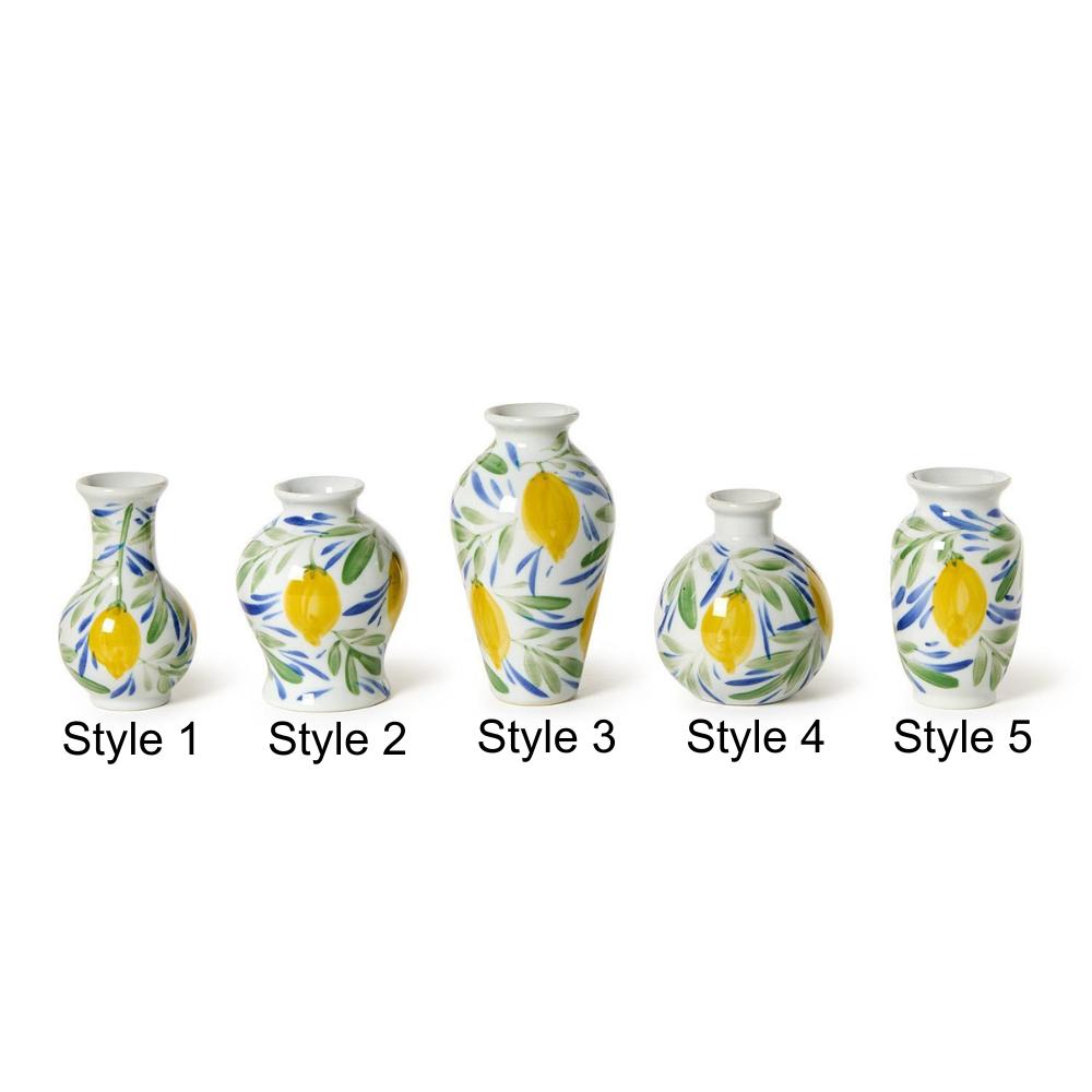 Lemon Grove Hand-Painted Mini Lemon Vases - The Preppy Bunny