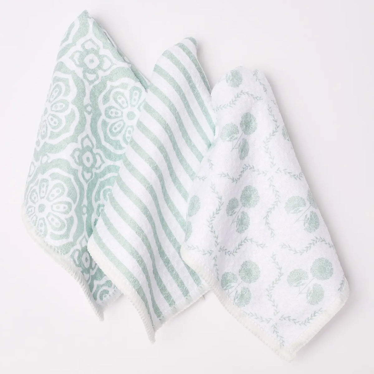 Quick Dry Dish Towel Set in Sweetbriar Charm Sage - The Preppy Bunny