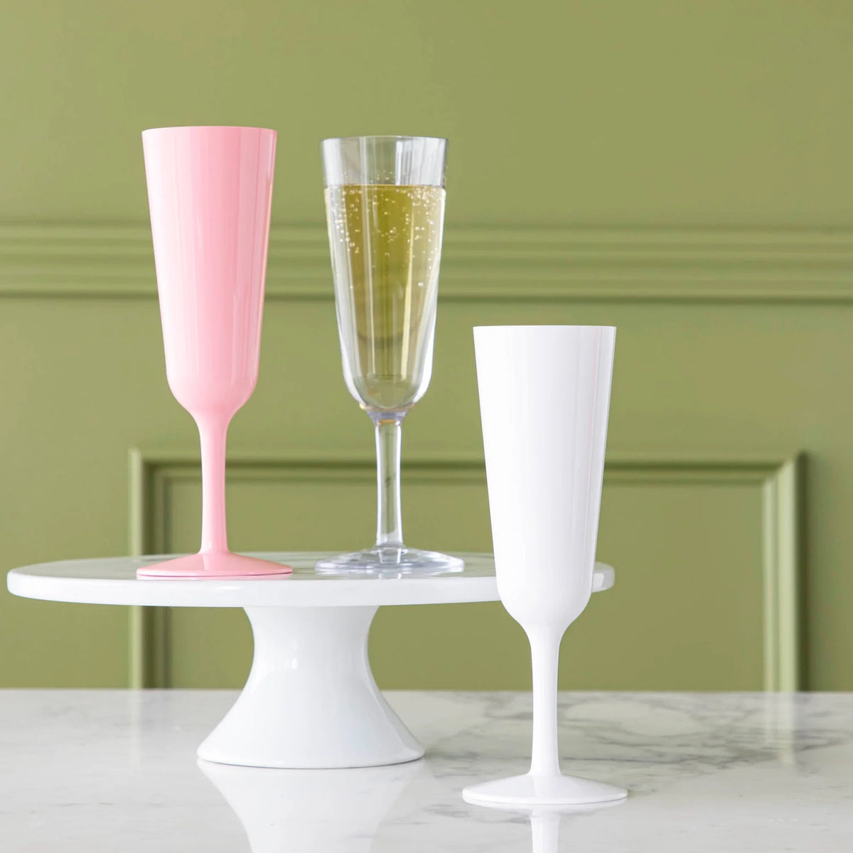 White Champagne Glass - The Preppy Bunny