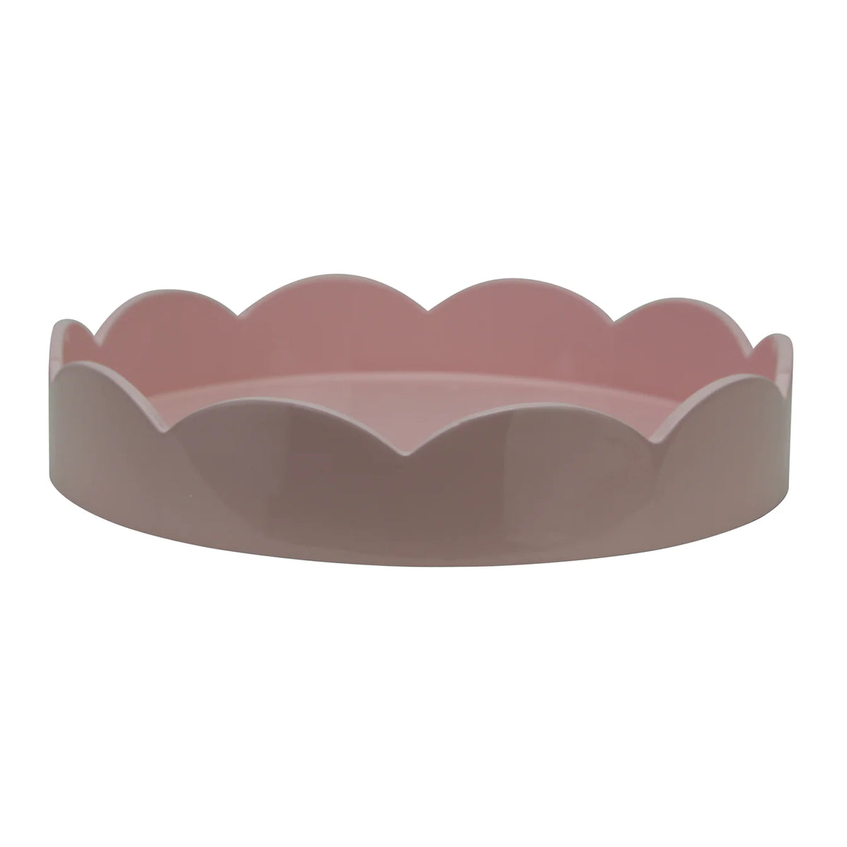 Round Scallop Lacquer Tray in Pale Pink - The Preppy Bunny