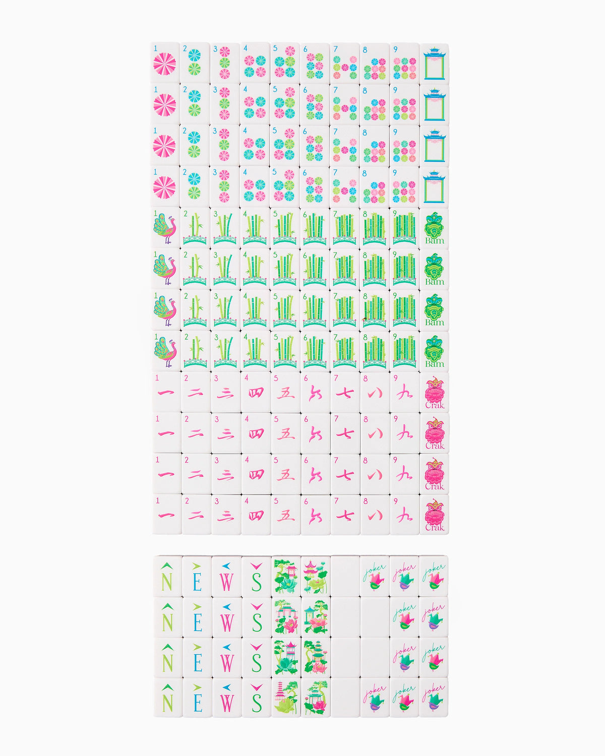 Glow Wild Mahjong Tiles - The Preppy Bunny