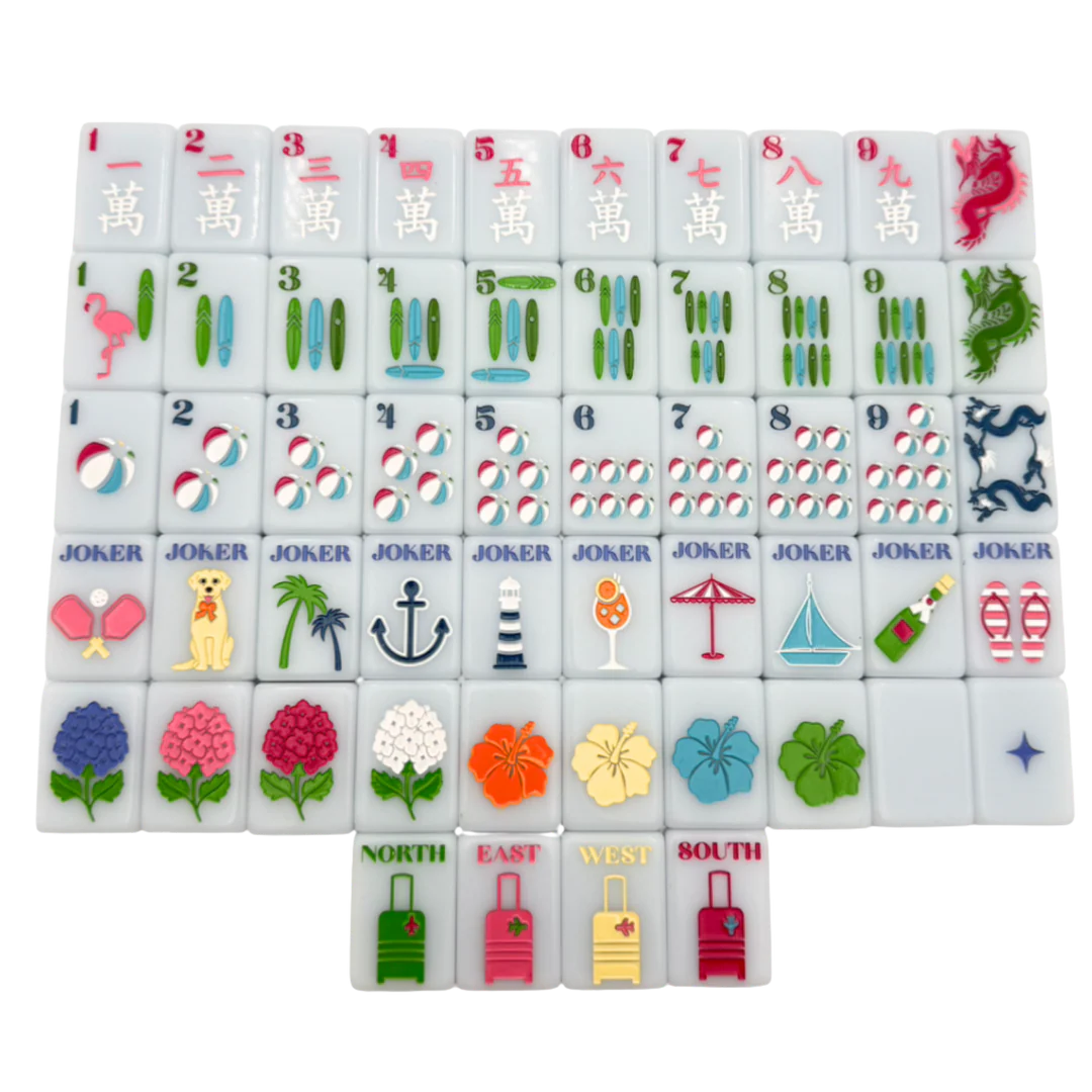 Bespoke X Gray Malin Beach Club Mahjong Tiles - Ocean Blue - The Preppy Bunny