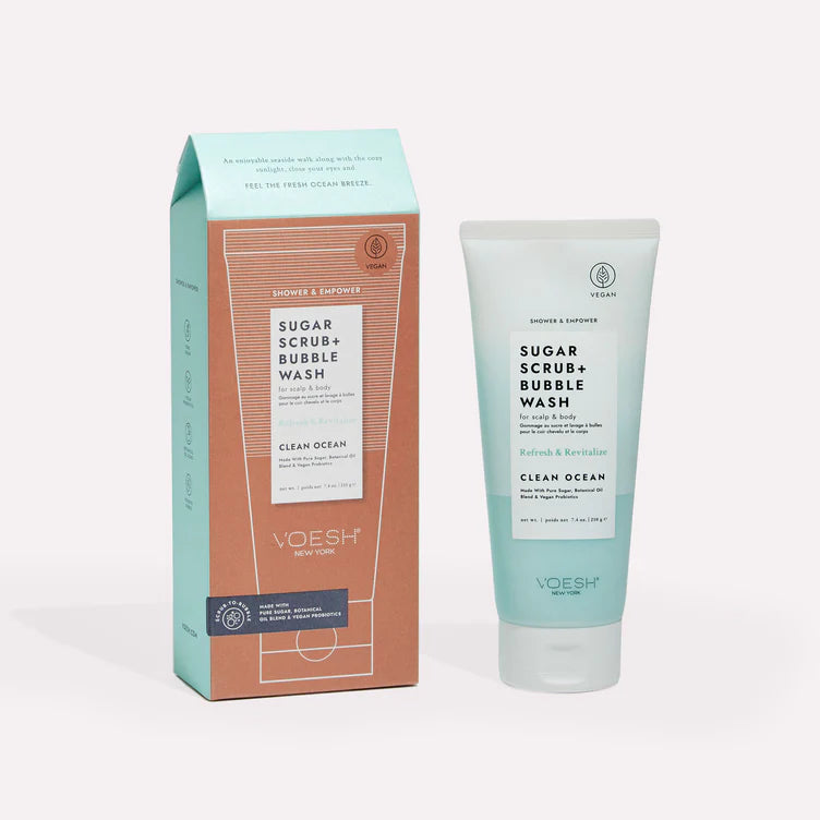 Sugar Scrub + Bubble Wash For Scalp and Body - Clean Ocean - The Preppy Bunny