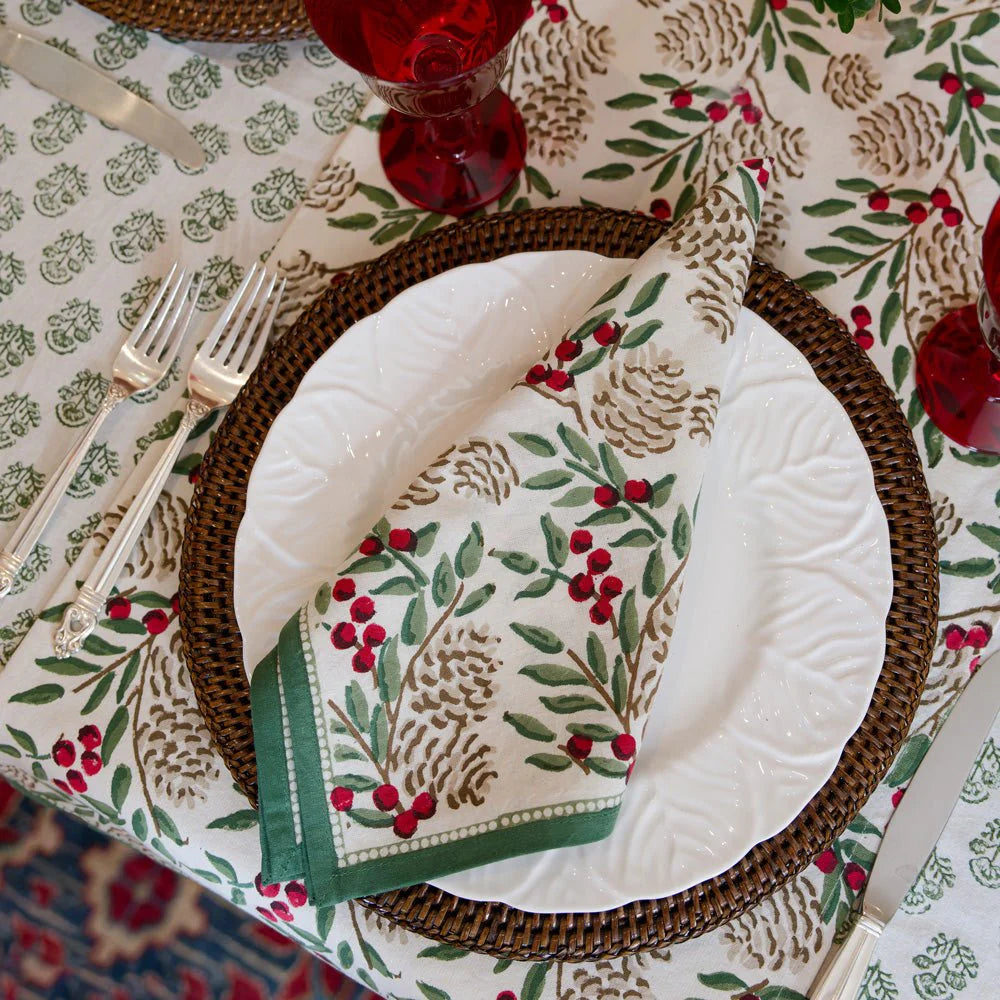 Christmas Garland Napkins - Set of 4