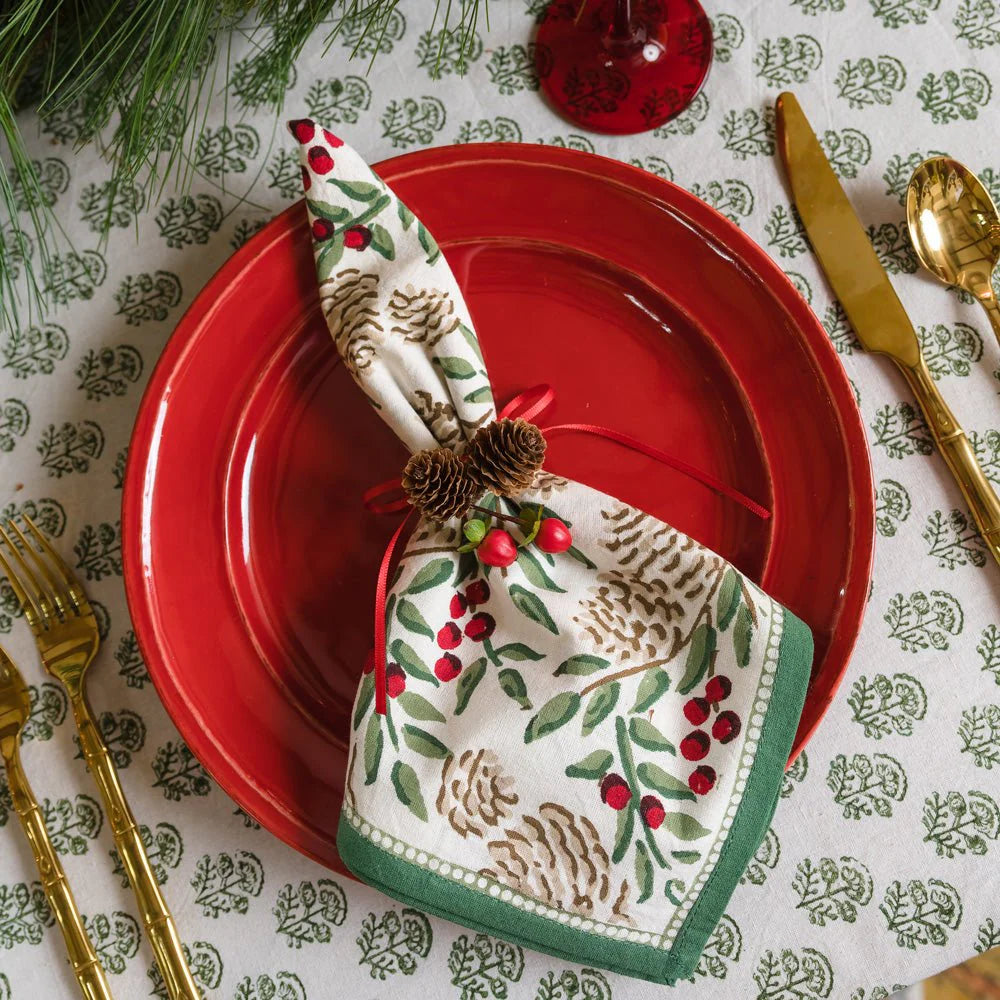 Christmas Garland Napkins - Set of 4