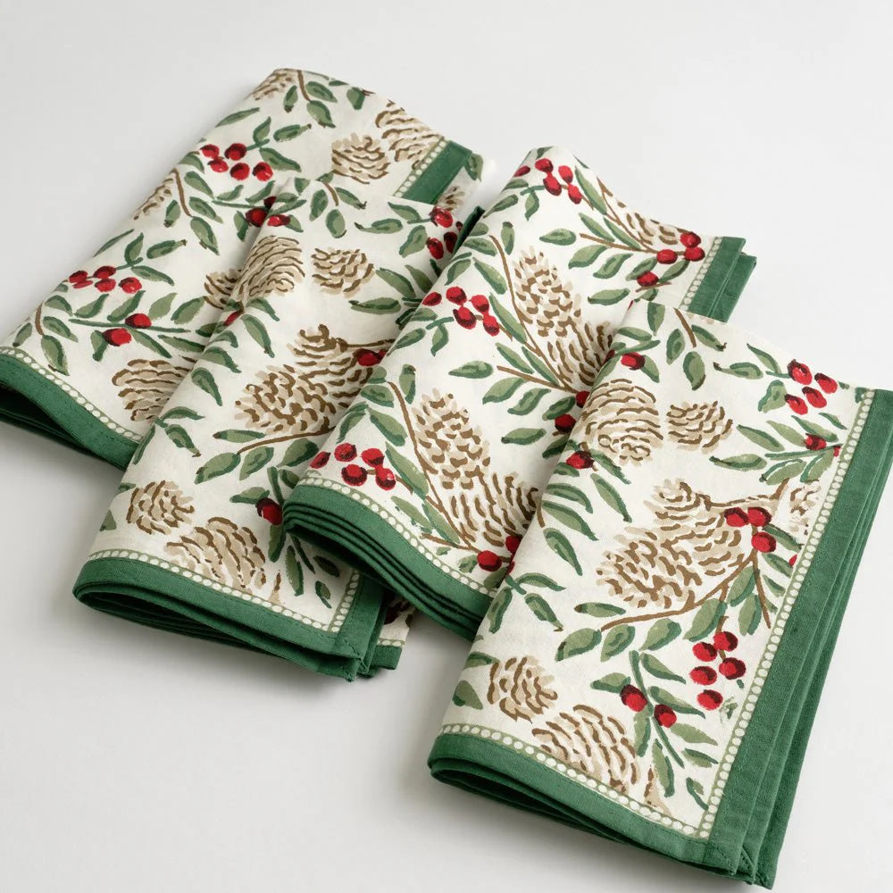 Christmas Garland Napkins - Set of 4