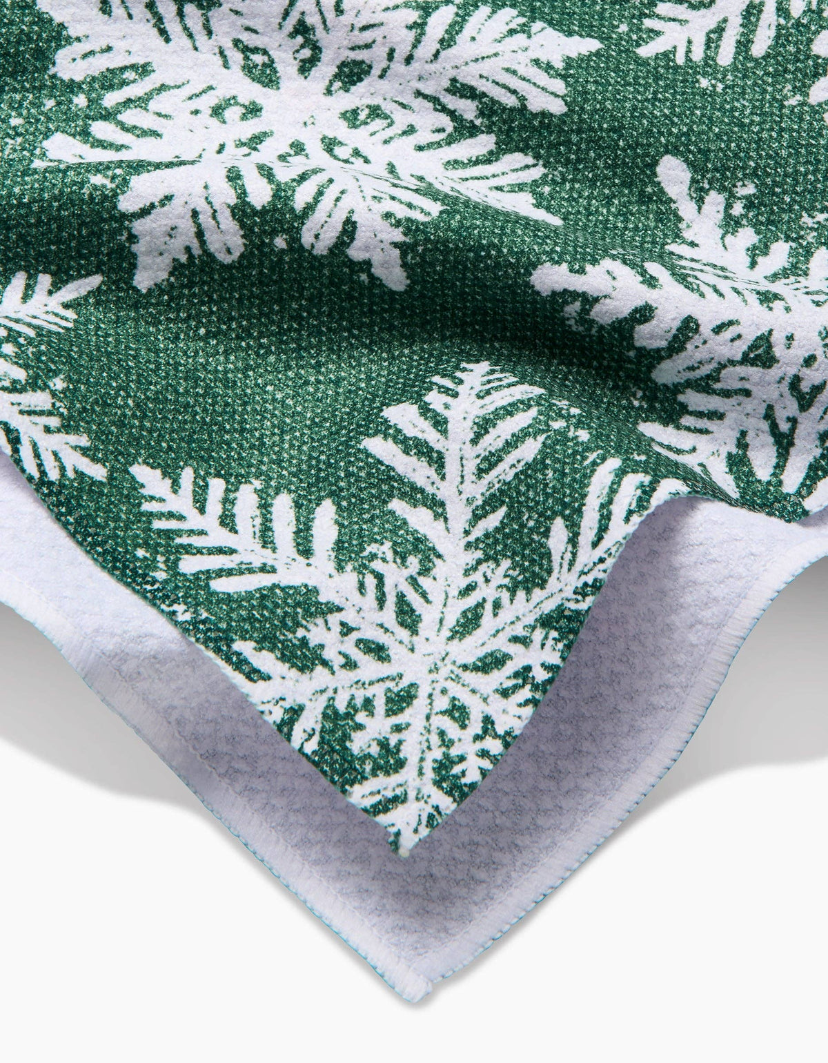Snowy Days Green Tea Towel by Geometry - The Preppy Bunny