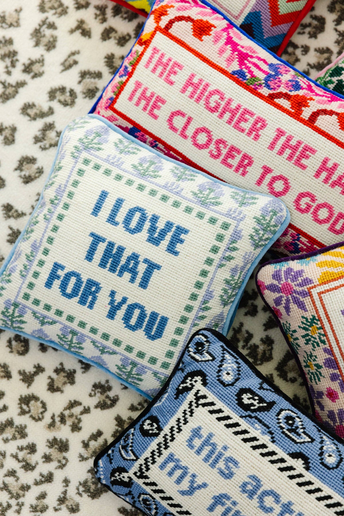 Love That for You Needlepoint Pillow - The Preppy Bunny