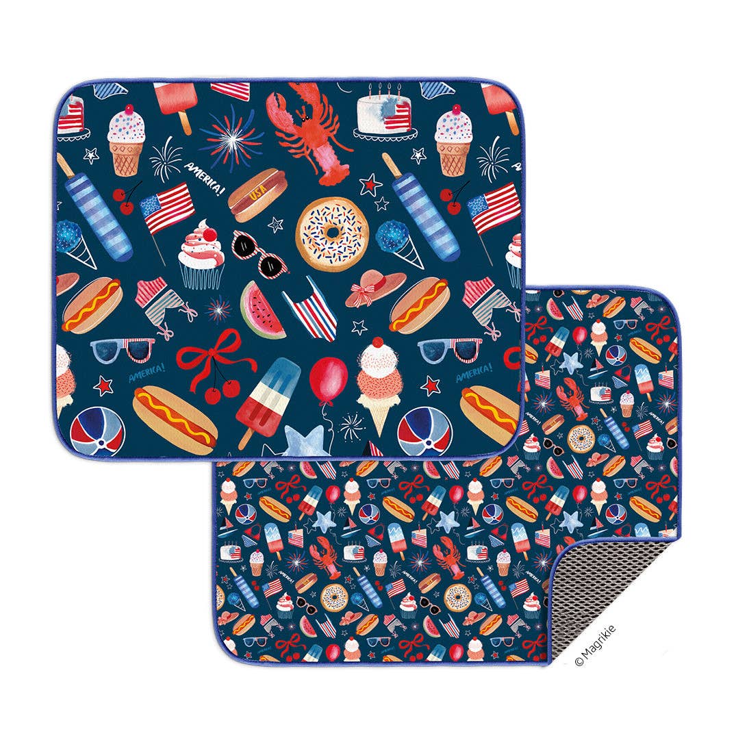Summer Favorites Microfiber Dish Drying Mat, Americana Decor - The Preppy Bunny