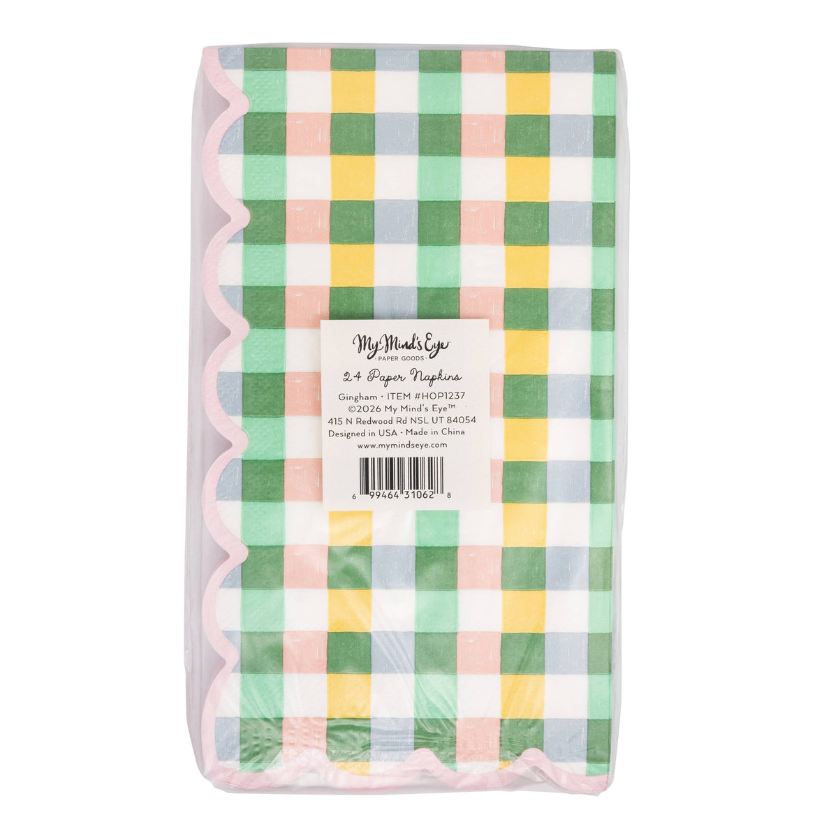 Hopscotch Gingham Dinner Napkins - The Preppy Bunny