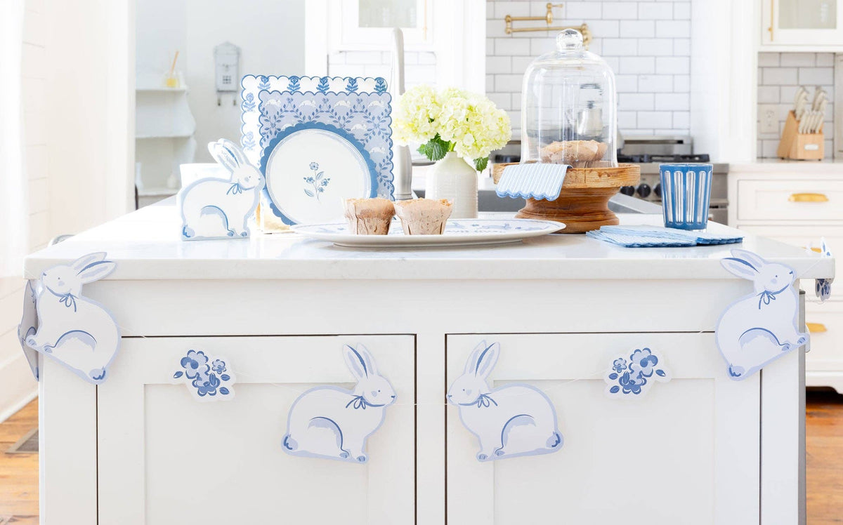 Blue Bunny Banner - The Preppy Bunny