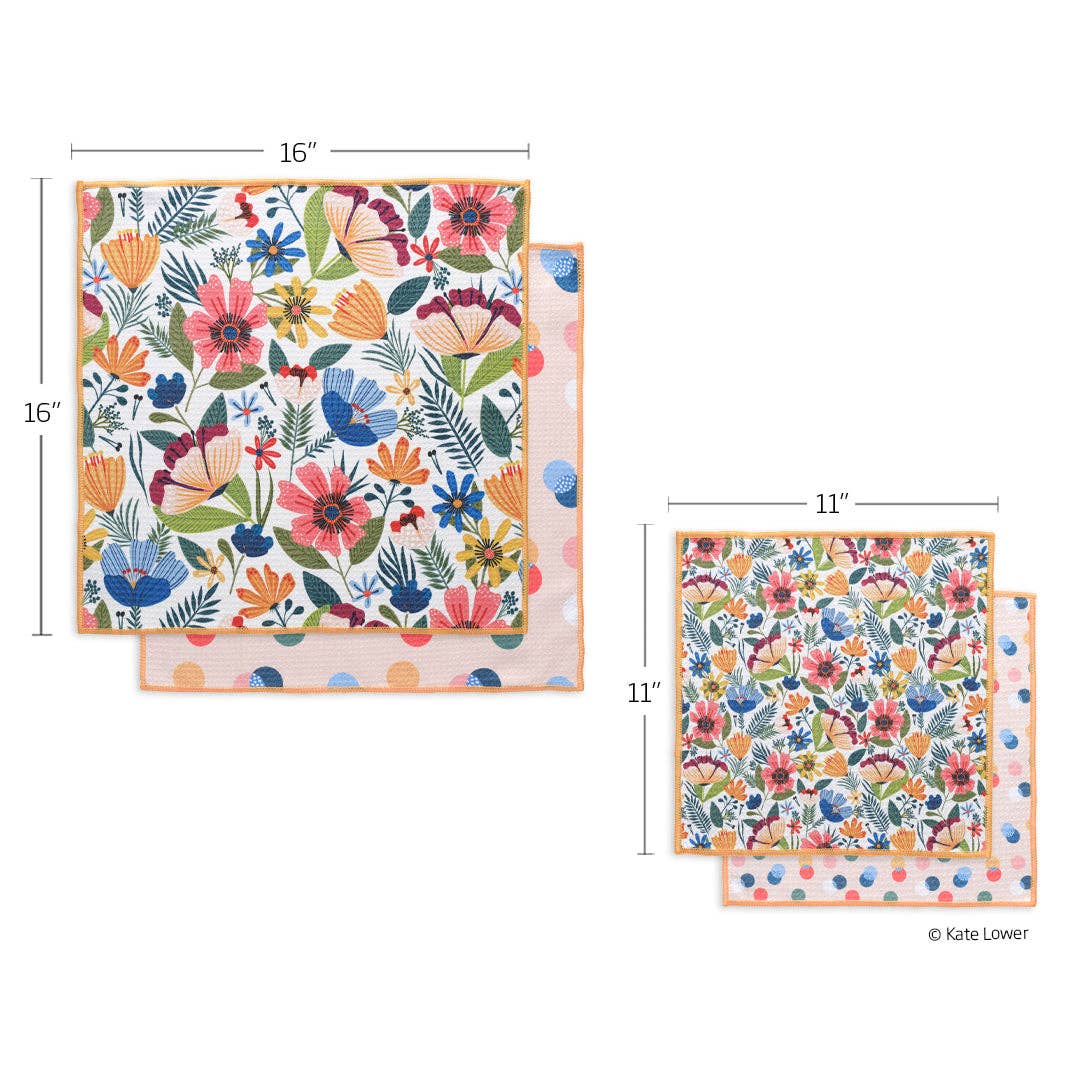 Field Of Flowers All Purpose Towel Set, Multi-Surface Cloths - The Preppy Bunny