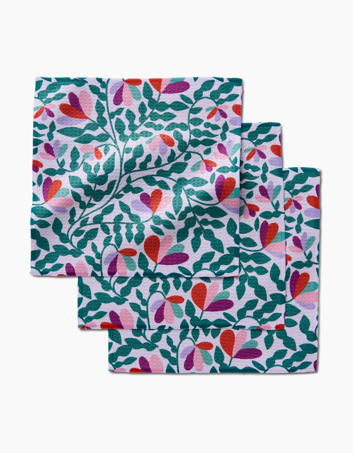 Spring Wavy Leaves Dishcloth Set by Geometry