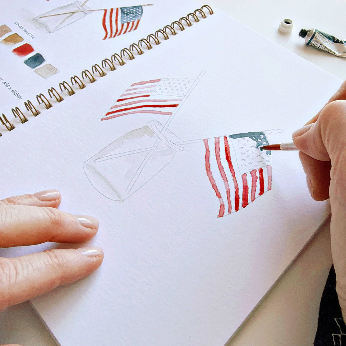 Americana watercolor workbook - The Preppy Bunny
