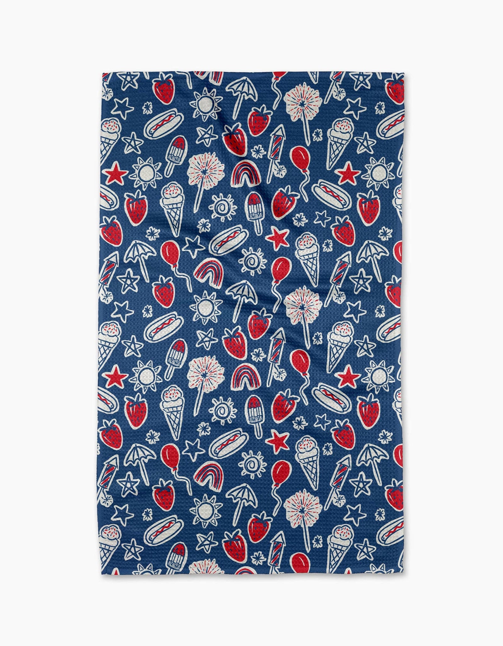 Summer Fun in Blue Tea Towel by Geometry - The Preppy Bunny