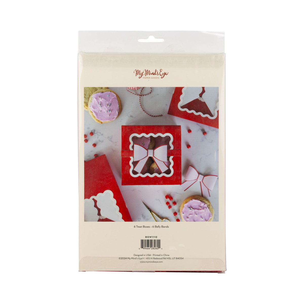 Red Bow Ric Rac Cookie Box - The Preppy Bunny