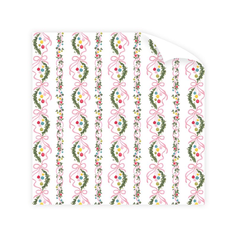 Baubles and Bows Wrapping Paper Roll - The Preppy Bunny