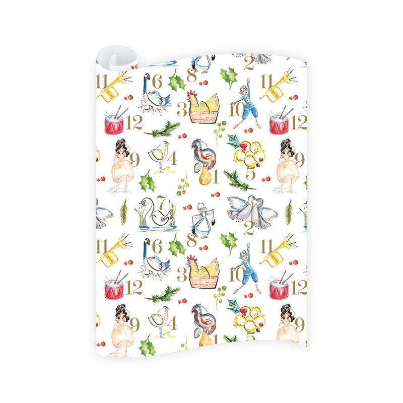 Twelve Days of Christmas Wrapping Paper Roll - The Preppy Bunny