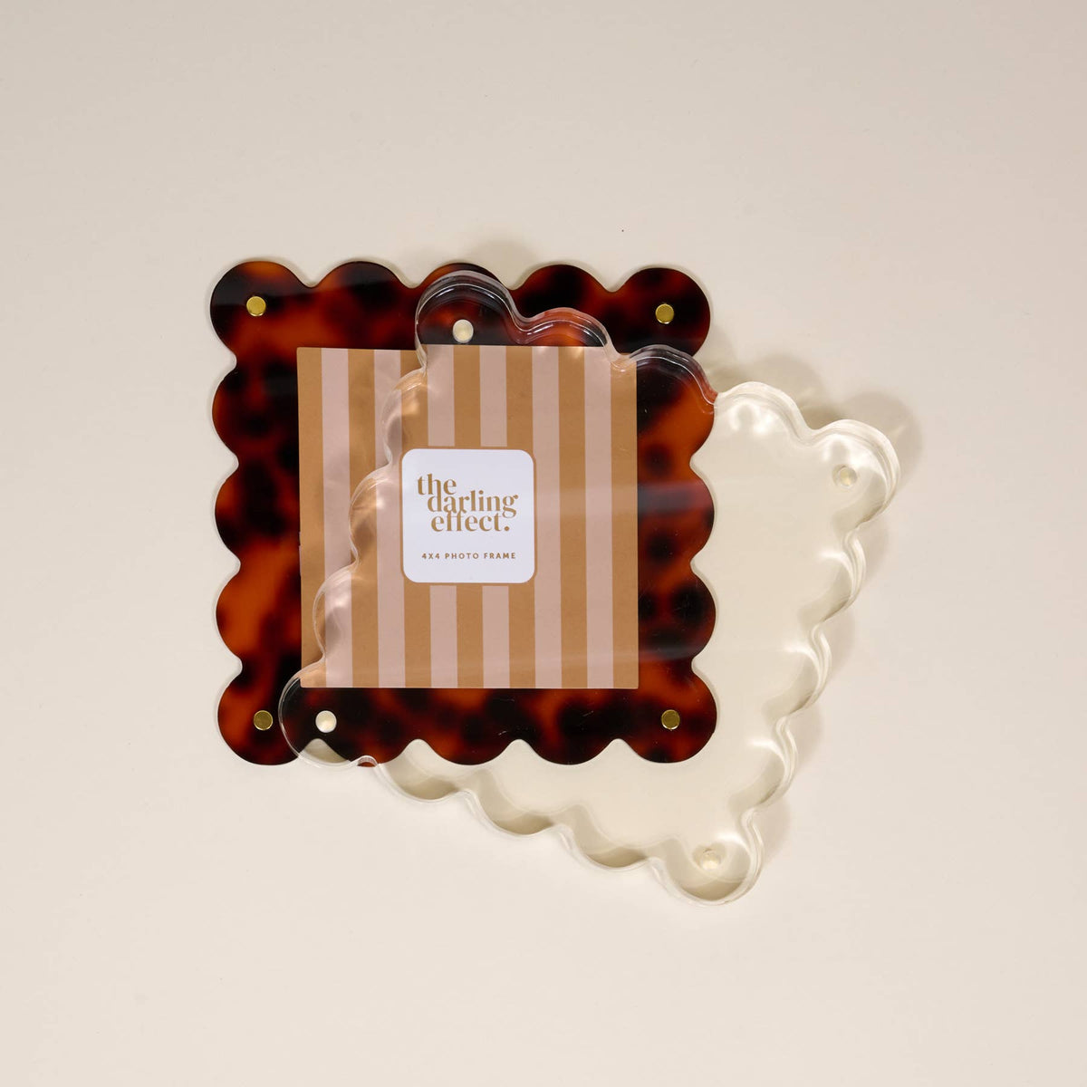 Square Scalloped Acrylic Picture Frame in Tortoise Pattern