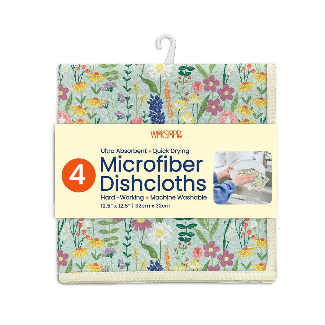 Wildflowers Microfiber Dishcloths, Ultra Absorbent Towel - The Preppy Bunny