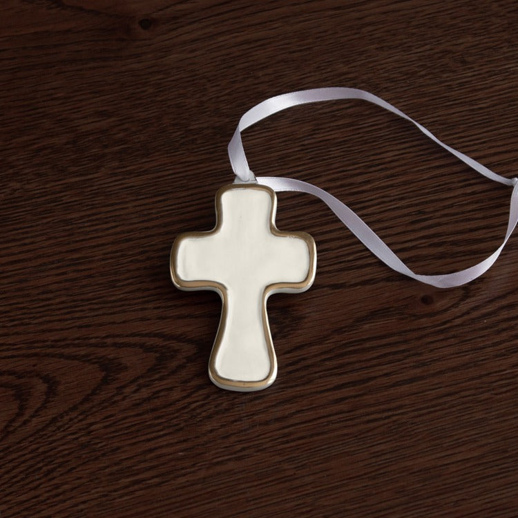 ENCANTO Athens Cross Ornament in Cream - The Preppy Bunny