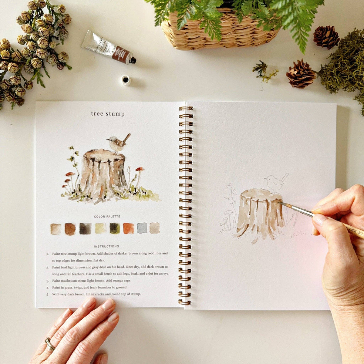 Woodland Watercolor Workbook - The Preppy Bunny