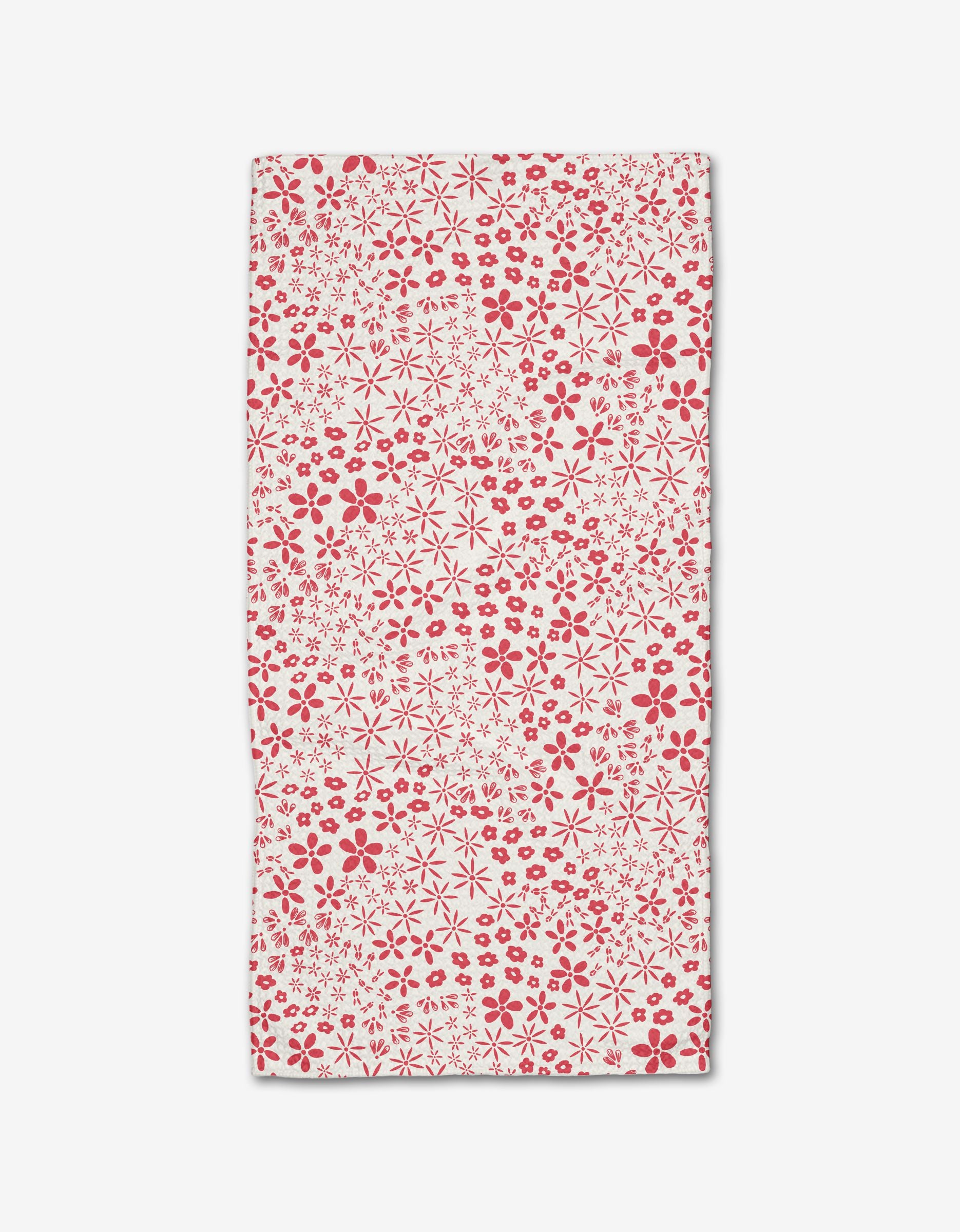 Red Fields of Flowers Bar Towel - The Preppy Bunny