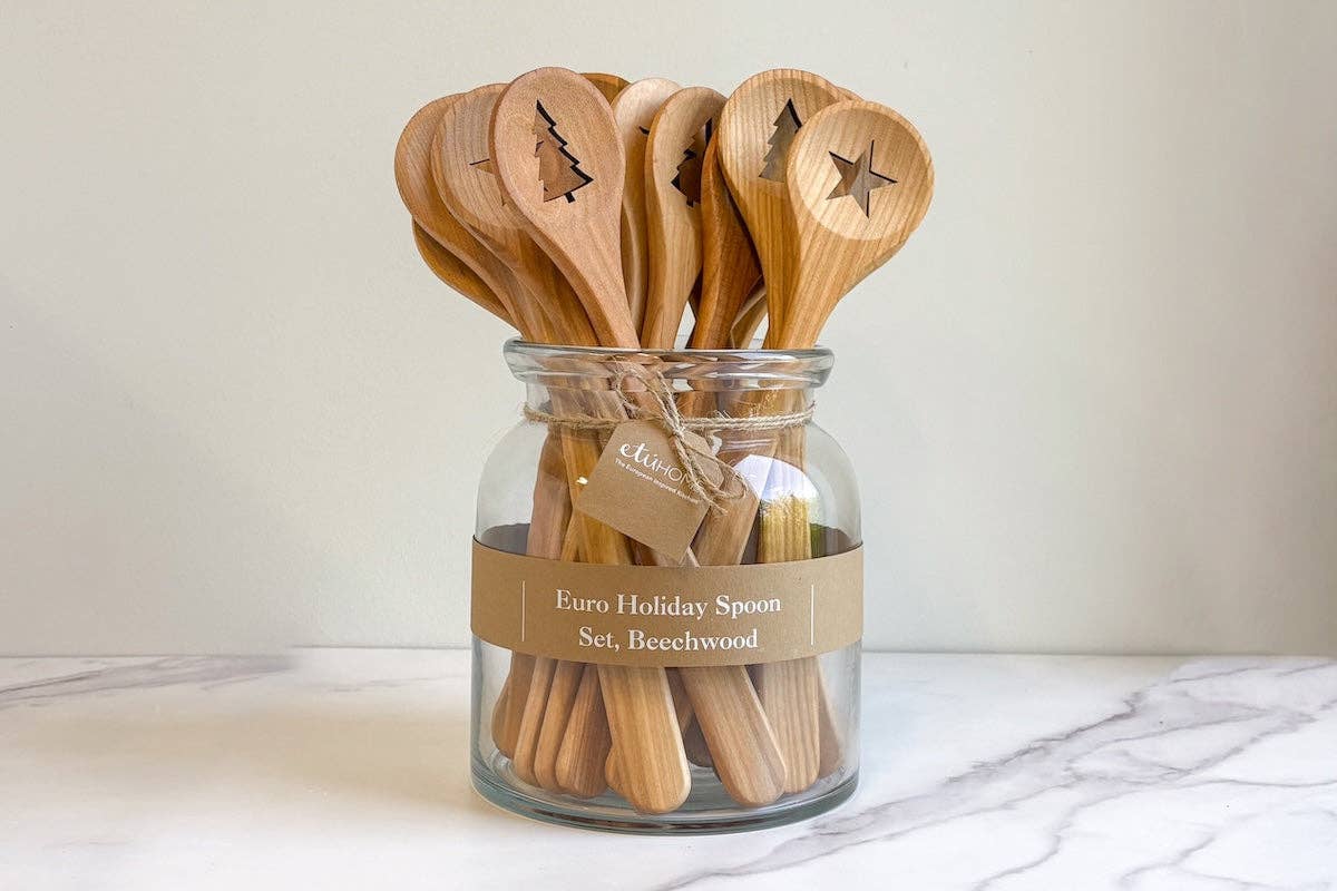 Euro Holiday Beechwood Spoon Set - The Preppy Bunny